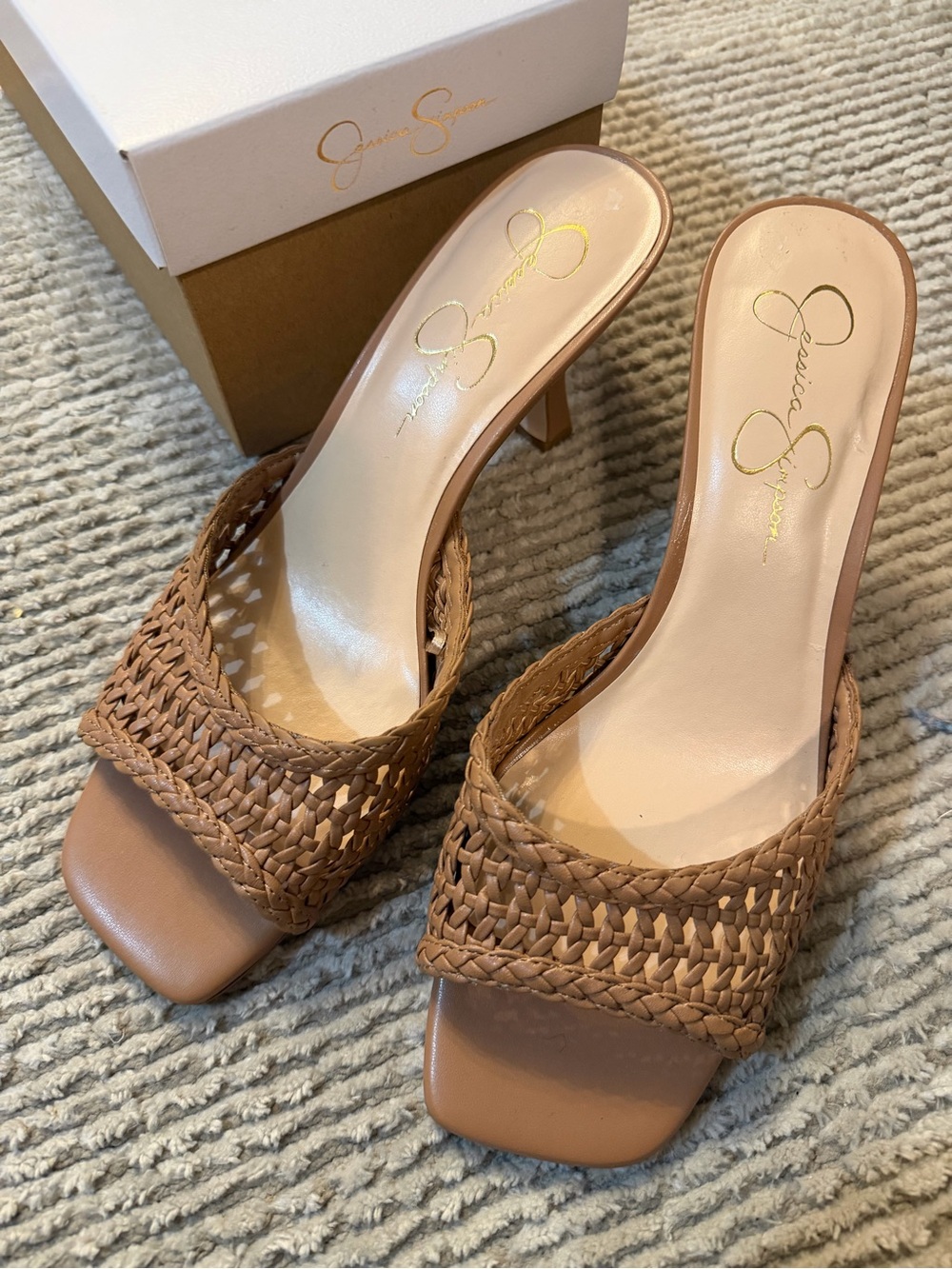 Jessica Simpson Tan Woven Heels